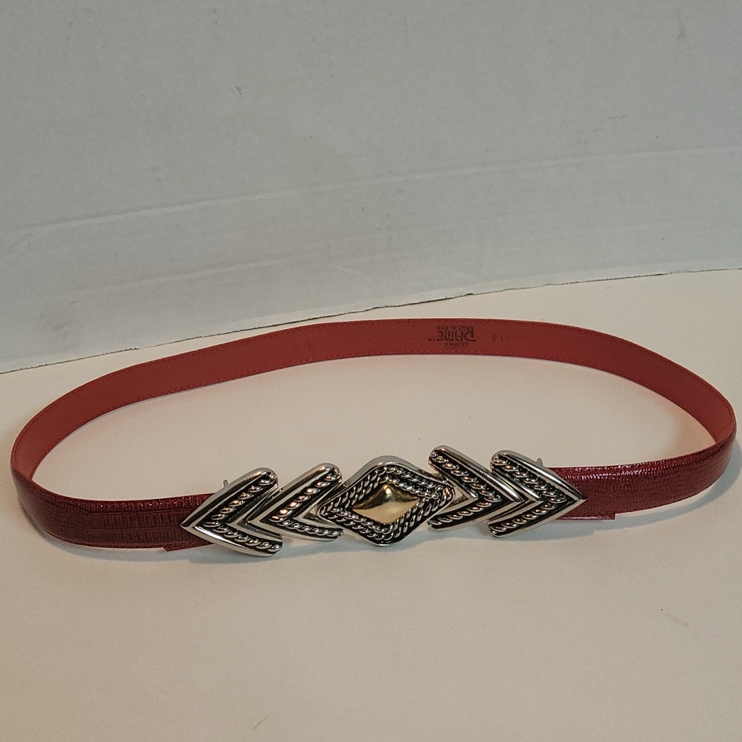 Vintage Red Leather Belt